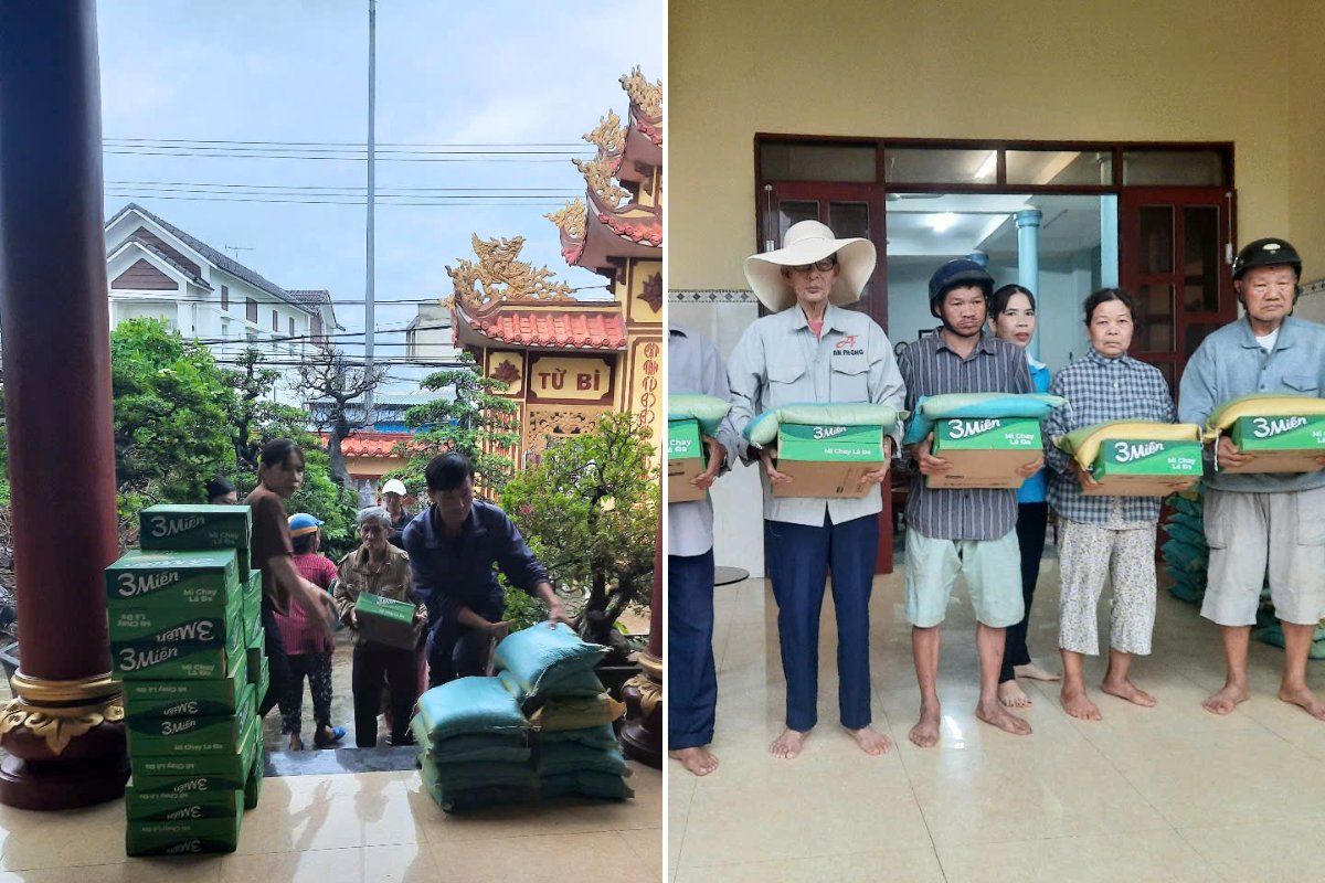 Viet Huy's charity activities at Hoang Nam Phat Duong Pagoda in Dien Son Commune, Dien Khanh District, Khanh Hoa Province